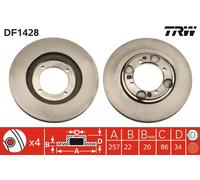 TRW DF1428 Brake Disc for HYUNDAI