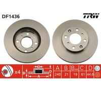 TRW DF1436 Brake Disc for HONDA,SEAT