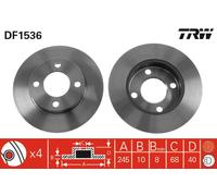 TRW DF1536 Brake disc