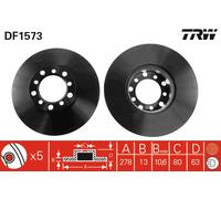 TRW DF1573 Brake disc
