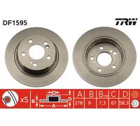 TRW DF1595 Brake Disc for MERCEDES-BENZ