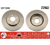 TRW DF1598 Brake disc