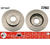 TRW DF1647 Brake Disc for FORD