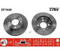 TRW DF1649 Brake Disc for FORD,PANTHER,TVR