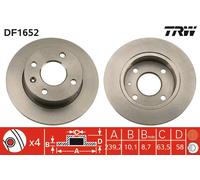 TRW DF1652 Brake Disc for FORD