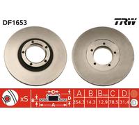 TRW DF1653 Brake Disc for FORD