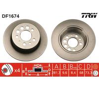 TRW DF1674 Brake Disc for VOLVO