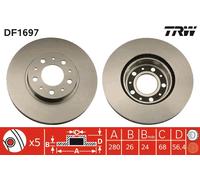 TRW DF1697 Brake Disc for VOLVO