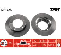 TRW DF1725 Brake Disc for CHEVROLET,LADA
