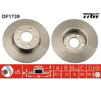TRW DF1739 Brake Disc for ALFA ROMEO,LANCIA