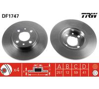 TRW DF1747 Brake Disc for ALFA ROMEO,FIAT,LANCIA
