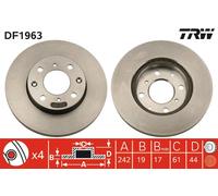 TRW DF1963 Brake Disc for ACURA,HONDA