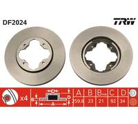 TRW DF2024 Brake Disc for HONDA,ROVER