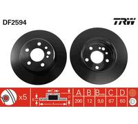 TRW DF2594 Brake Disc for MERCEDES-BENZ
