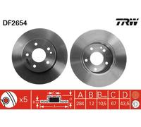 TRW DF2654 Brake Disc for MERCEDES-BENZ