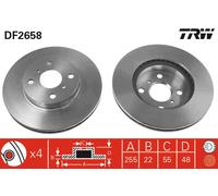 TRW DF2658 Brake Disc for AUDI,FORD,GREAT WALL,HOLDEN,RENAULT,TOYOTA,VW