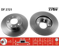 TRW DF2721 Brake Disc for CITROËN,FIAT,PEUGEOT