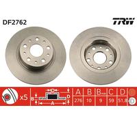 TRW DF2762 Brake Disc for ALFA ROMEO,GAC,LANCIA
