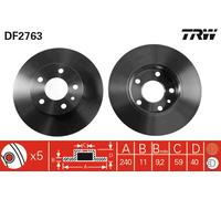 TRW DF2763 Brake Disc for ALFA ROMEO