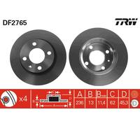 TRW DF2765 Brake Disc for SKODA,VW
