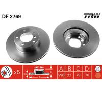 TRW DF2769 Brake Disc for BMW