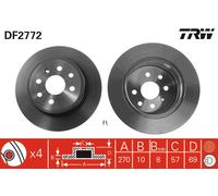 TRW DF2772 Brake Disc for CHEVROLET,OPEL,VAUXHALL