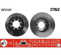 TRW DF2787 Brake Disc for ,IVECO