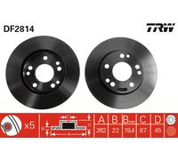 2x Brake disc Vented DF2814 TRW for MERCEDES-BENZ 190