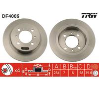 TRW DF4006 Brake Disc for NISSAN
