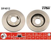 TRW DF4012 Brake Disc for MAZDA