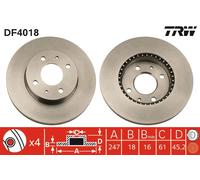 TRW DF4018 Brake Disc for NISSAN