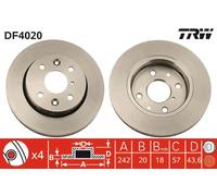 TRW DF4020 Brake Disc for FIAT,KIA,OPEL