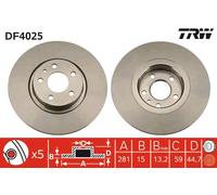 TRW DF4025 Brake disc