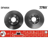 TRW DF4054 Brake Disc for MITSUBISHI,VOLVO