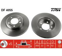 TRW DF4055 Brake Disc for BMW,BMW (BRILLIANCE)