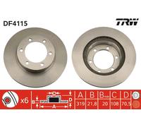 TRW DF4115 Brake Disc for TOYOTA