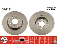 2x Brake disc solid DF4131 TRW for OPEL SUZUKI