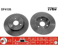TRW DF4135 Brake Disc for SMART