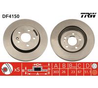TRW DF4150 Brake Disc for MERCEDES-BENZ