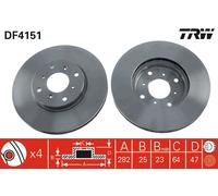 1X Brake disc TRW DF4151 for AUDI A4 B6 (8E2) 3 2000-2004