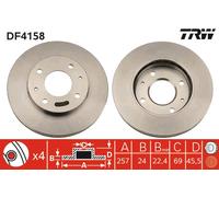 TRW DF4158 Brake Disc for HYUNDAI