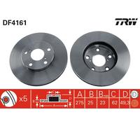 TRW Brake Disc DF4161, Vented, for Toyota RAV 4 Mk II, 1 pc