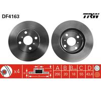 TRW DF4163 Brake Disc for ENGLON,GEELY,TOYOTA,TOYOTA (FAW)