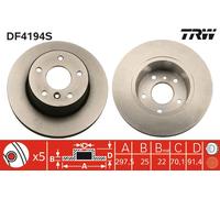 TRW DF4194S Brake Disc for LAND ROVER