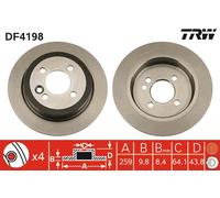 TRW DF4198 Brake Disc for MINI