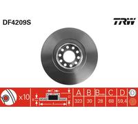 TRW DF4209S Brake Disc for AUDI,VW