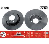TRW DF4215 Brake Disc for CITROËN