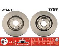 TRW DF4226 Brake Disc for PEUGEOT