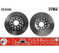 TRW DF4269 Brake Disc for AUDI,VW