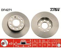 TRW DF4271 Brake Disc for ,AUDI,SEAT,SKODA,SKODA (SVW),VW,VW (FAW),VW (SVW)